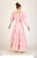  Photos Woman in Historical Civilian dress 3 19th century Medieval Clothing Pink dress a poses whole body 0006.jpg
